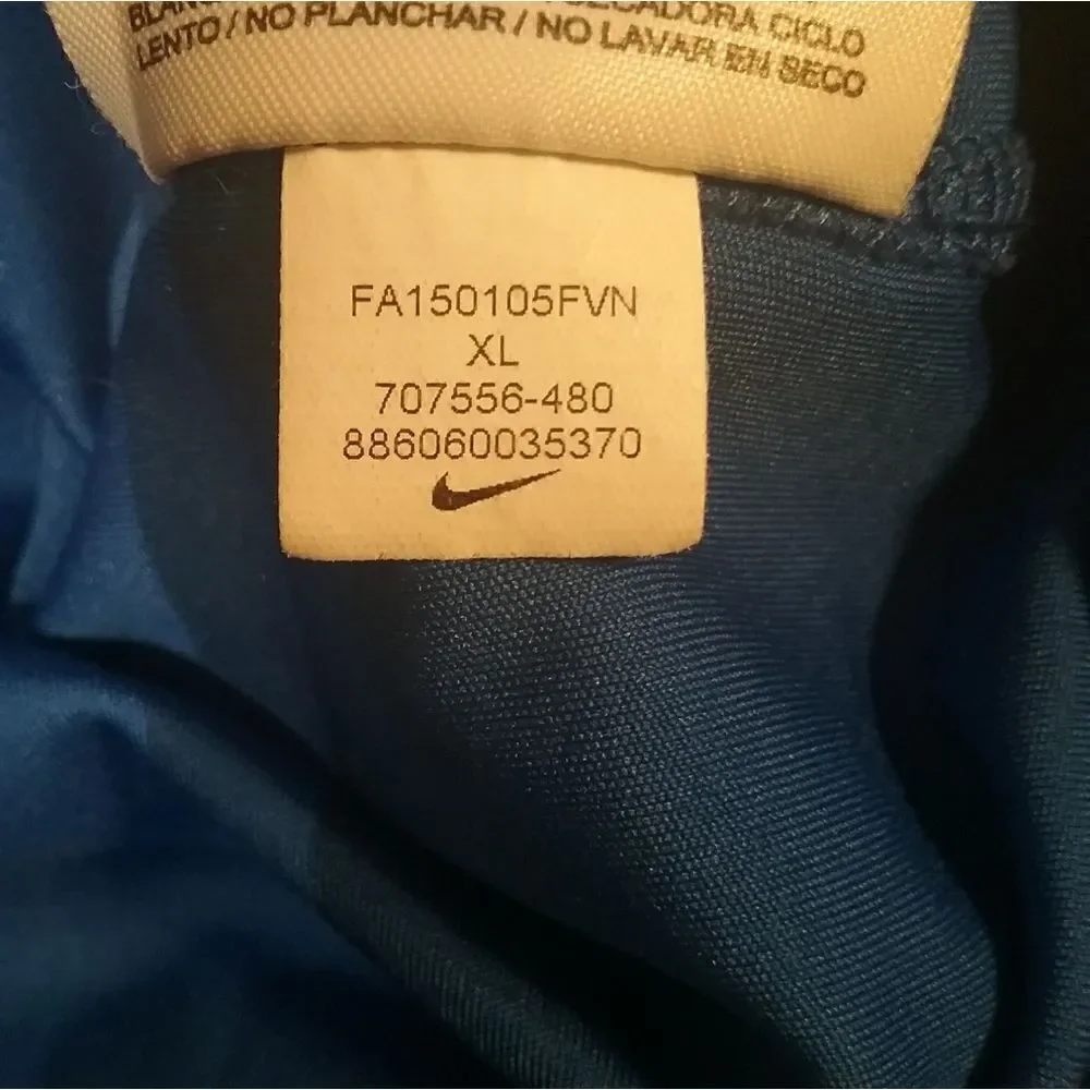 Nike GFX Legacy Blue Graphic Print Dri Fit Crew Neck Long Sleeve Size XL